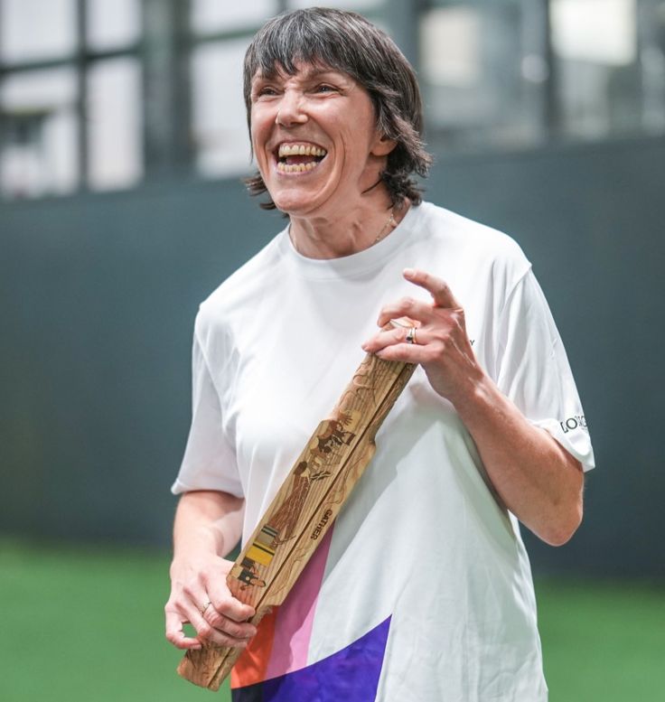 Caroline Baird holding the King's Baton