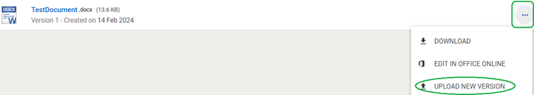 Upload new version option
