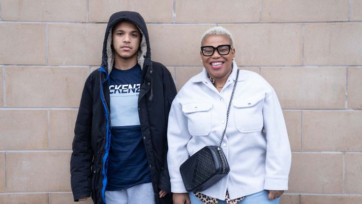 A photograph of Portia, right, with her son Ethan.