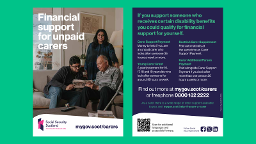 Graphic of a Carer Support Payment flyer