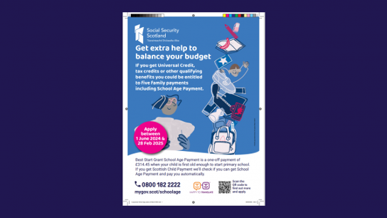 Graphic of a preview of a poster for School Age Payment