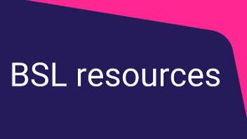 Decorative graphic that reads 'BSL resources'