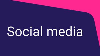 Decorative graphic that reads 'Social media'.