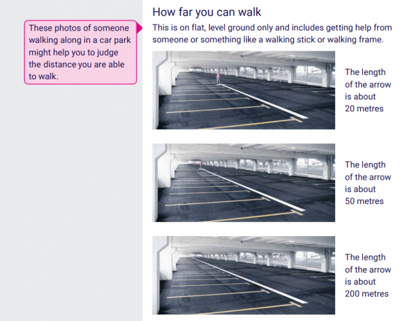 An image of a car park helping to visualise how far someone can walk