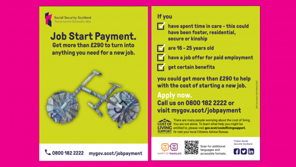 Job Start Payment Care-leaver A5 Flyer (DOWNLOAD)
