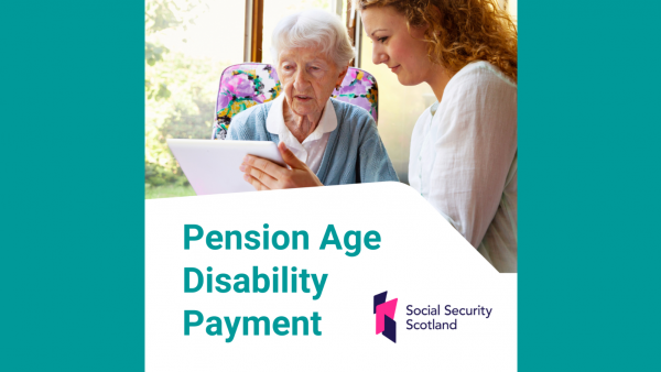 Pension Age Disability Payment social media text and graphic