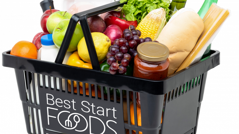 Shopping basket full of healthy food