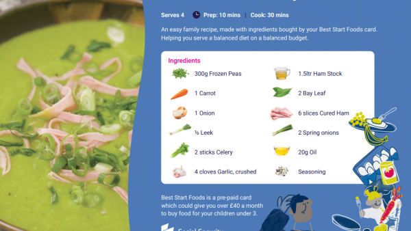 Gary Maclean Recipe Card - Pea and Ham Soup